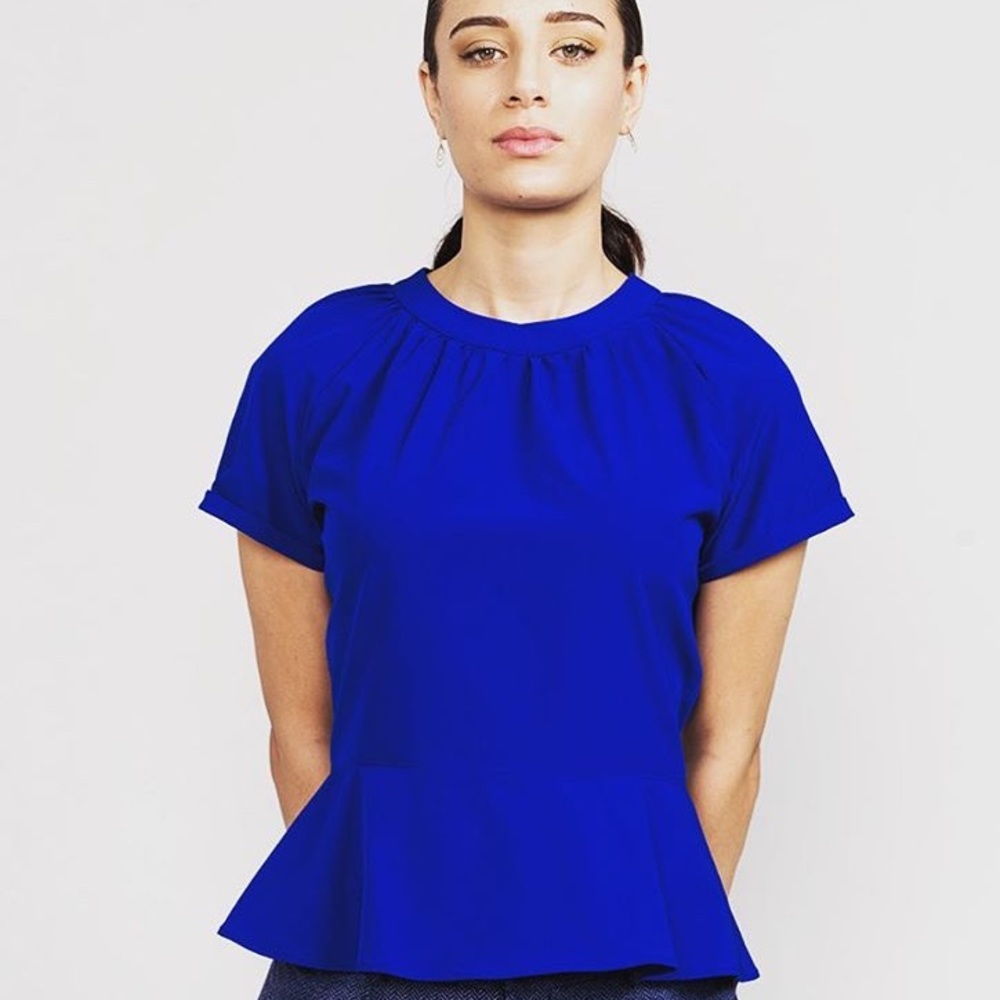 Royal Blue Peplum Top
